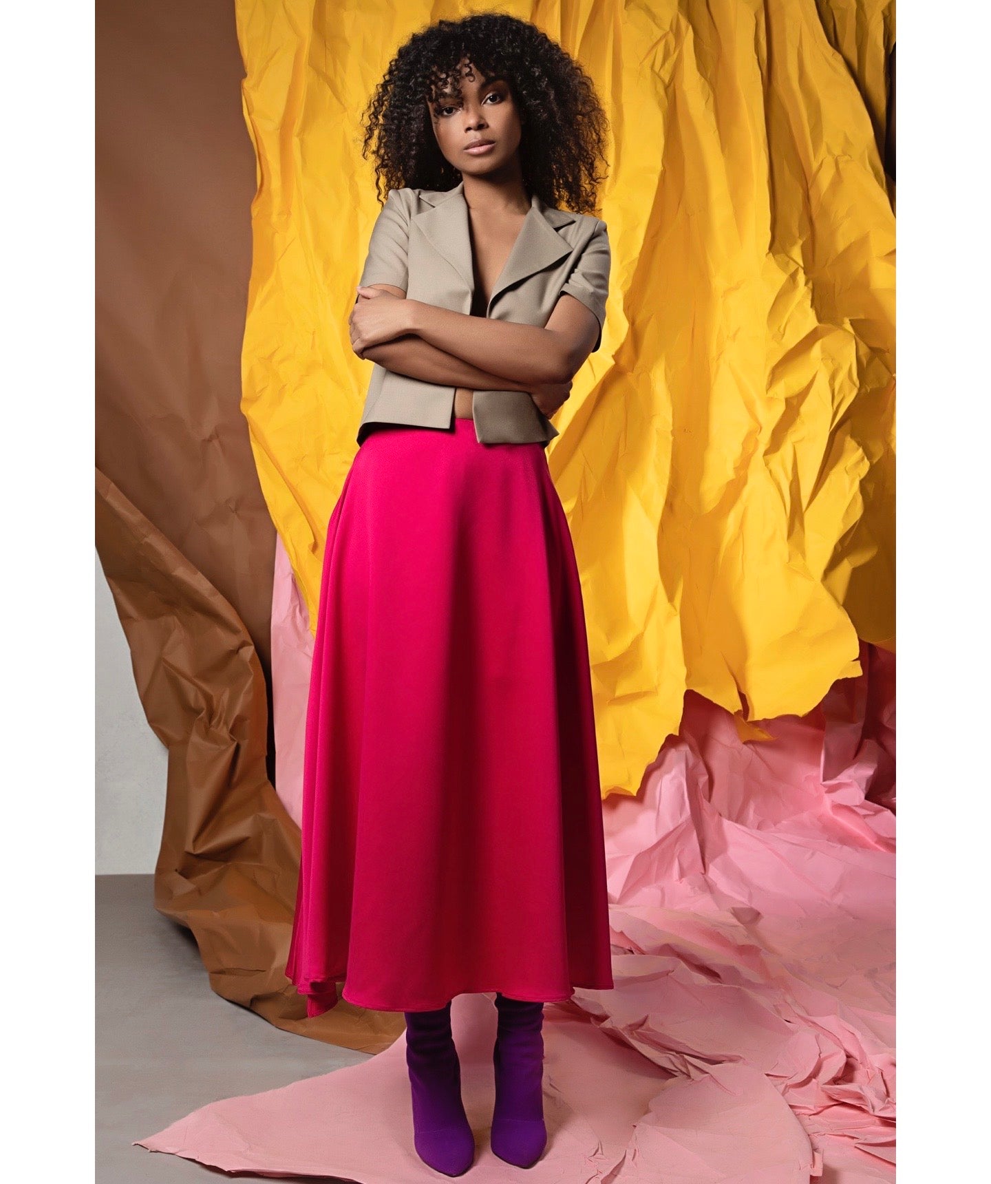 Double Slit A-line Skirt | Satin – KAT VAN DUINEN